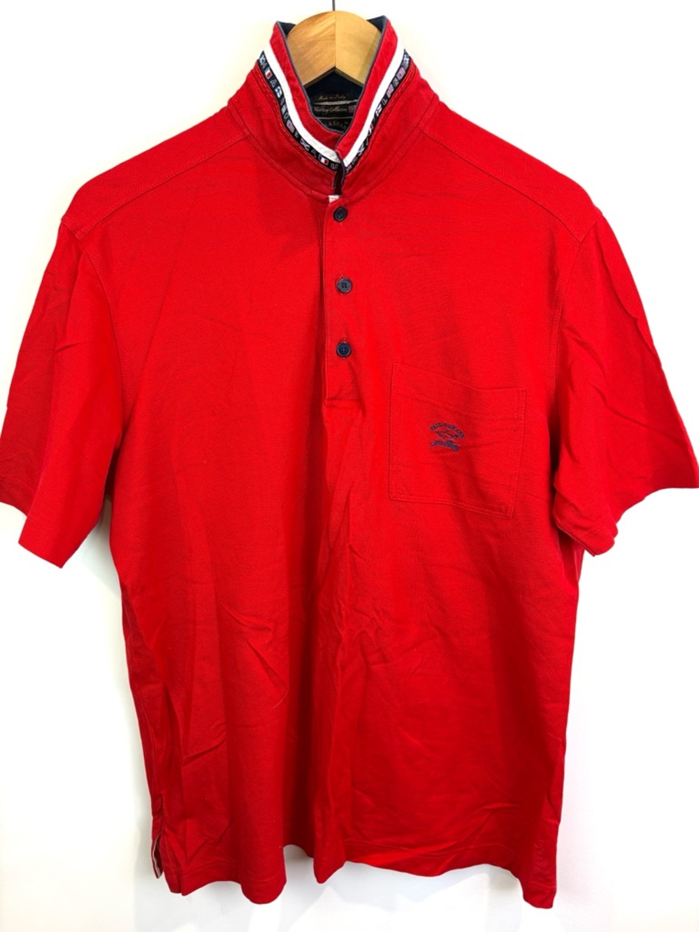Paul & Shark Men's Red Short-Sleeve Polo Shirt size XL
